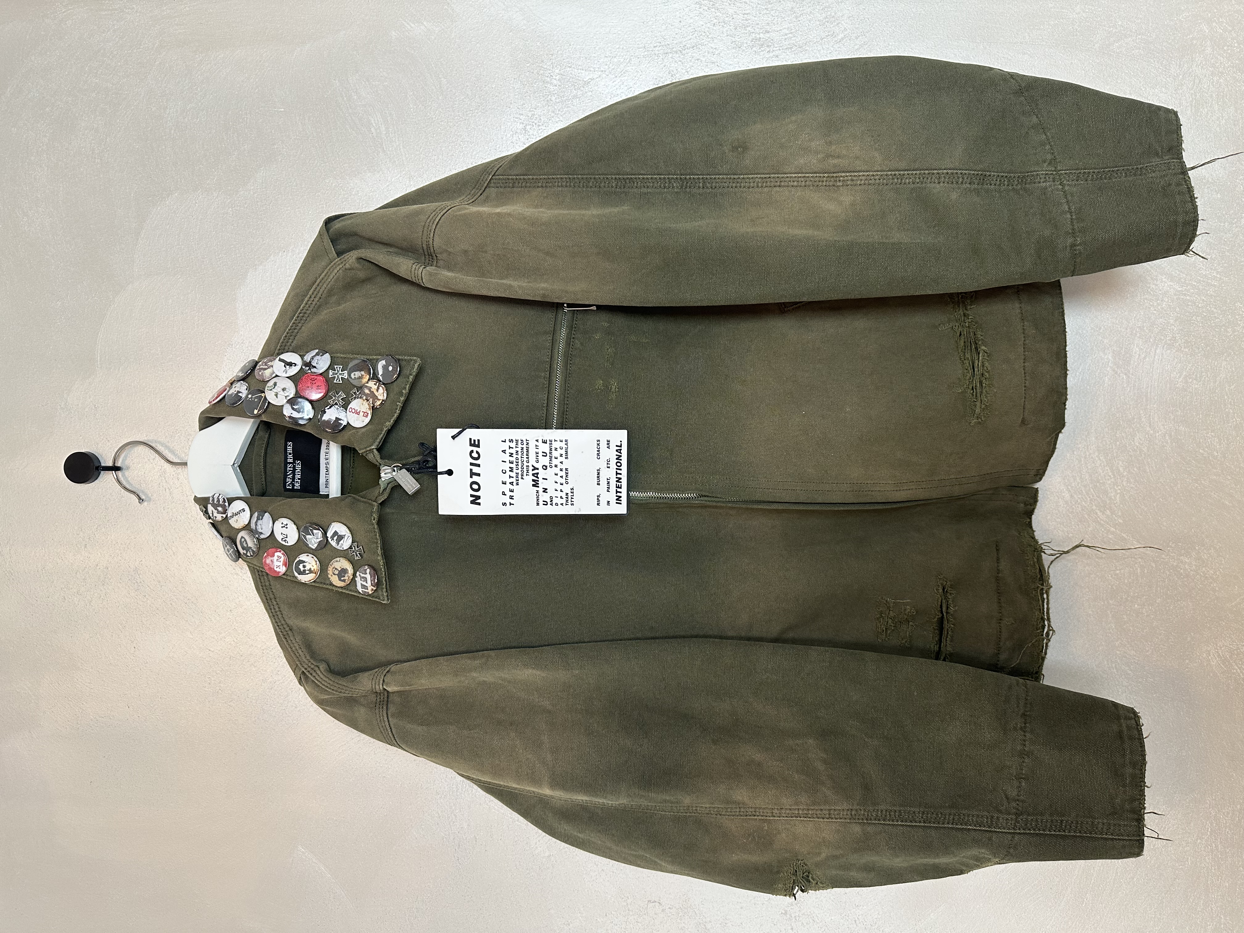 Enfants Riches Deprimes Green Faded Canvas Acid Dealer Jacket
