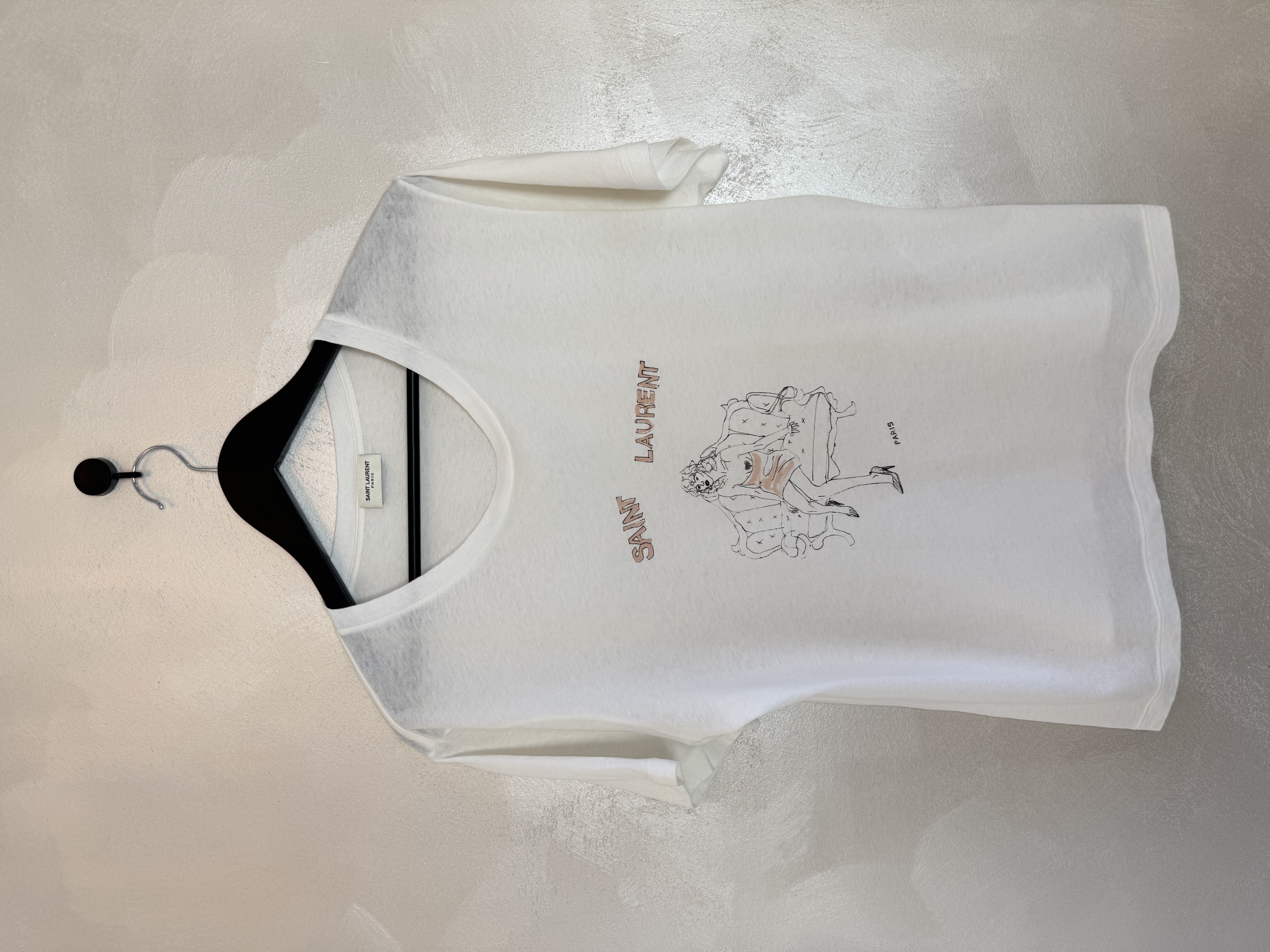 Saint Laurent Mono Boob Dress Drawing T-Shirt